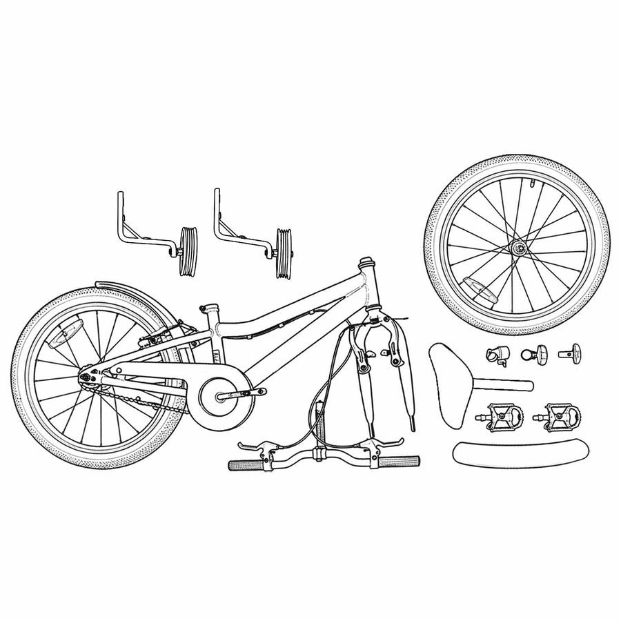 Kinderfiets 14 Inch voor 3-5 jaar oud Wit