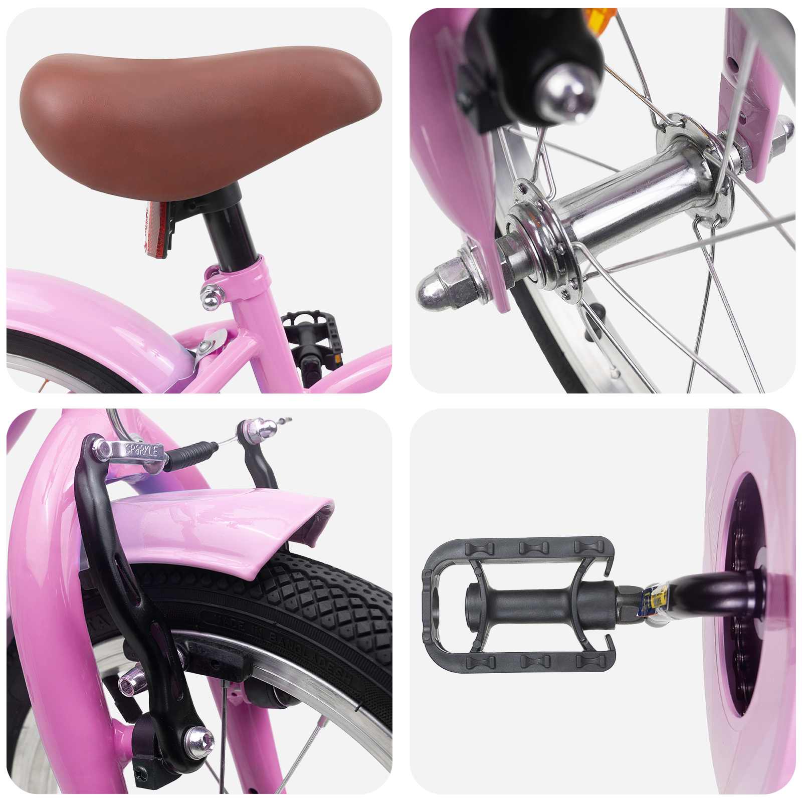 Kinderfiets 14 Inch voor 3-5 jaar oud Lichtroze