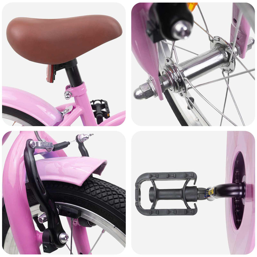 Kinderfiets 14 Inch voor 3-5 jaar oud Lichtroze