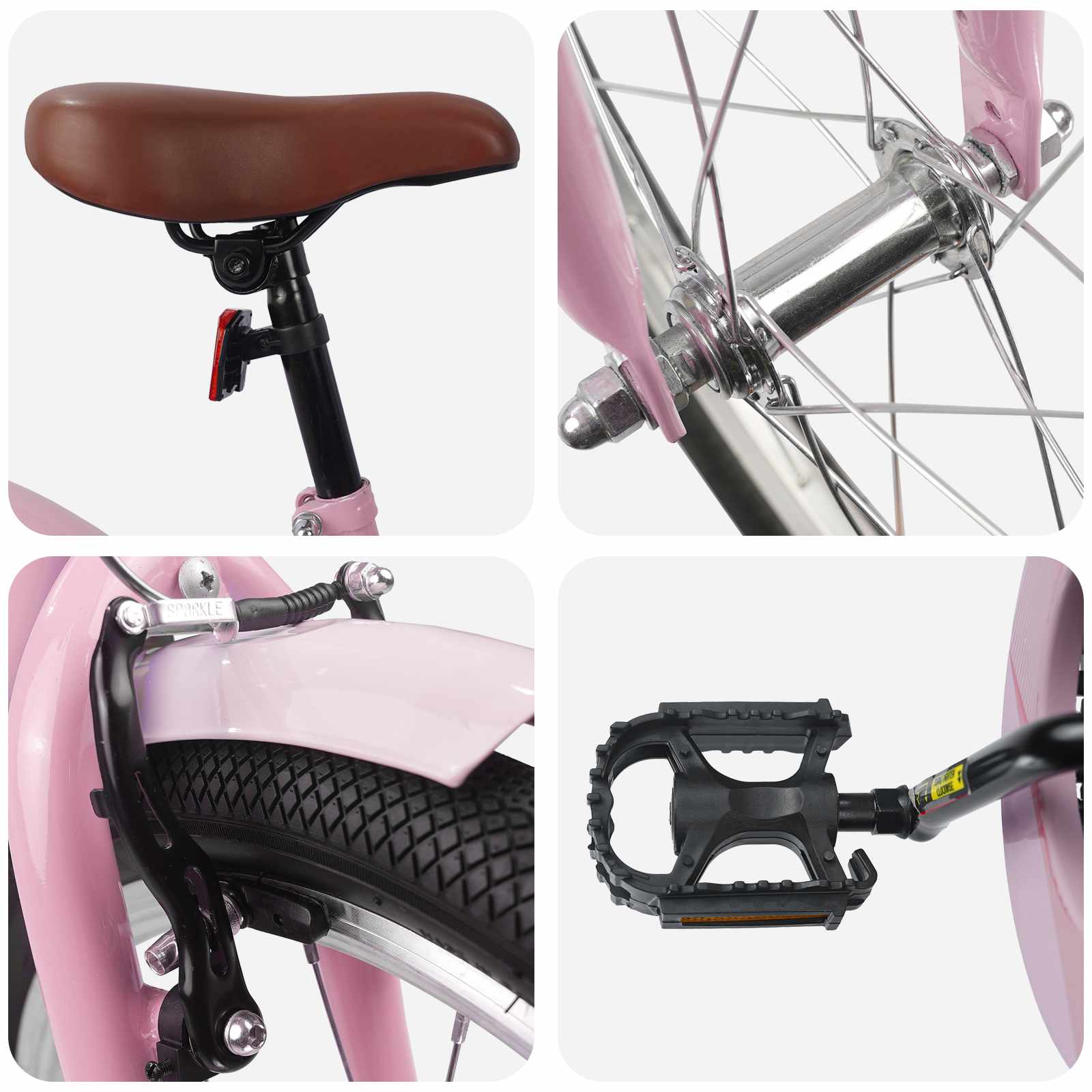 Kinderfiets 18 Inch voor 5-7 jaar Lichtroze