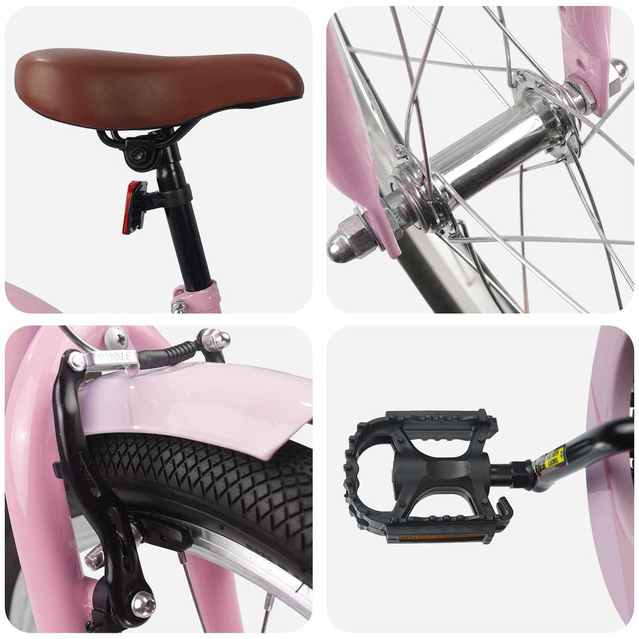 Kinderfiets 18 Inch voor 5-7 jaar Lichtroze