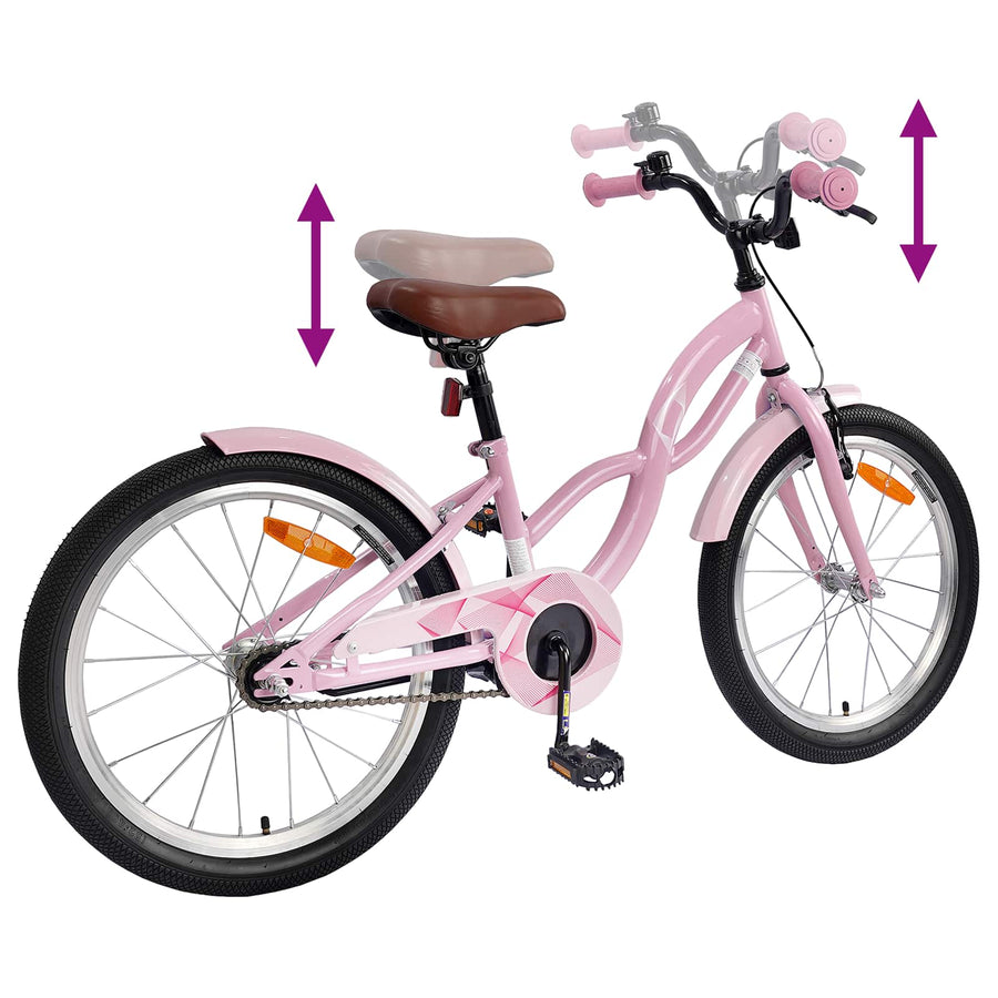 Kinderfiets 18 Inch voor 5-7 jaar Lichtroze