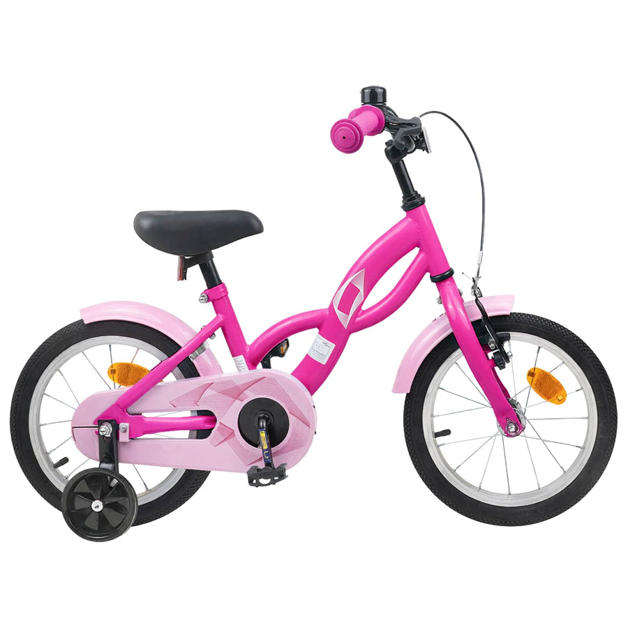 Kinderfiets 14 Inch voor 3-5 jaar oud Donkerroze