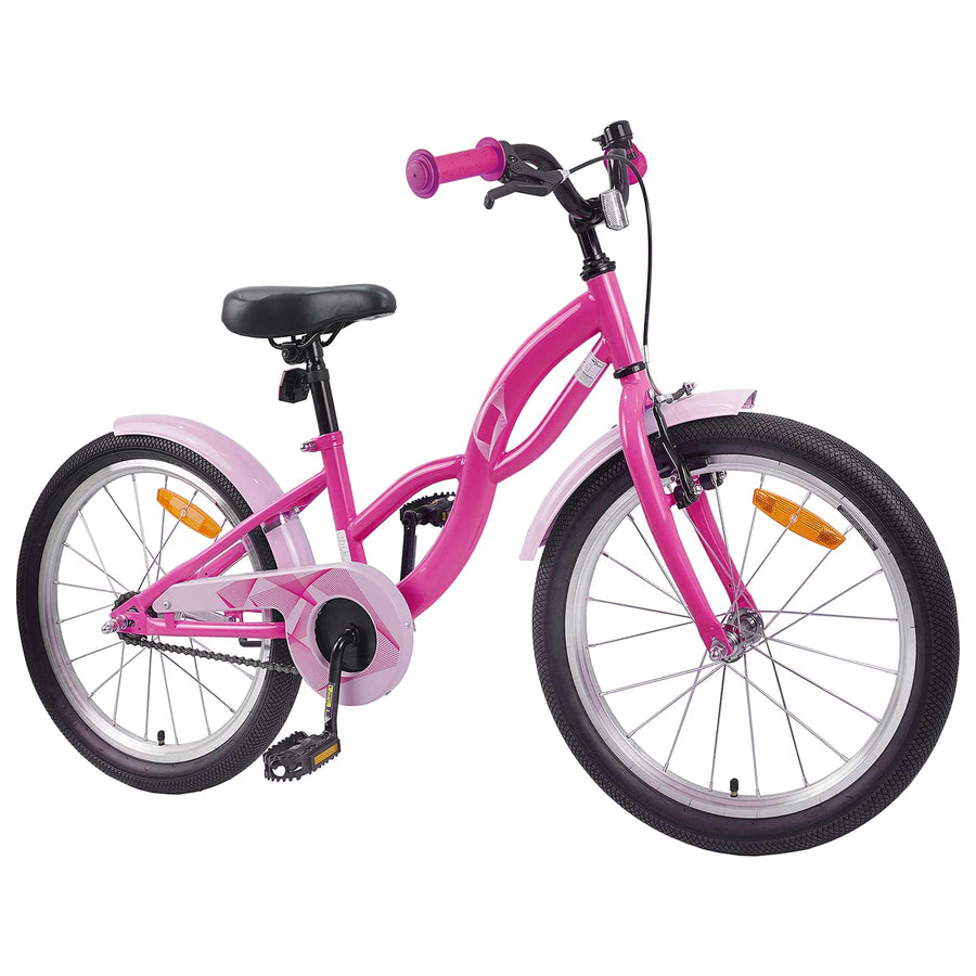 Kinderfiets 18 Inch voor 5-7 jaar Donkerroze