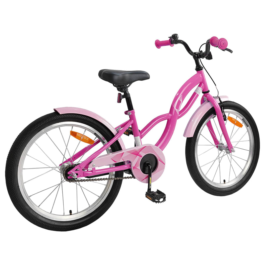Kinderfiets 18 Inch voor 5-7 jaar Donkerroze