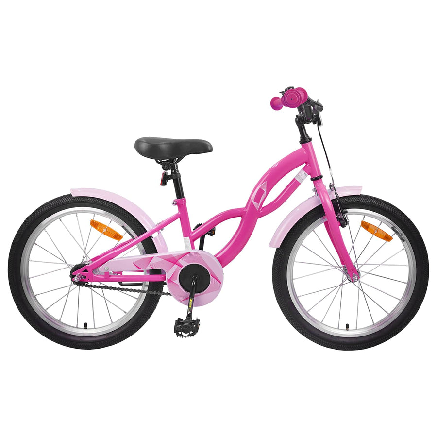 Kinderfiets 18 Inch voor 5-7 jaar Donkerroze