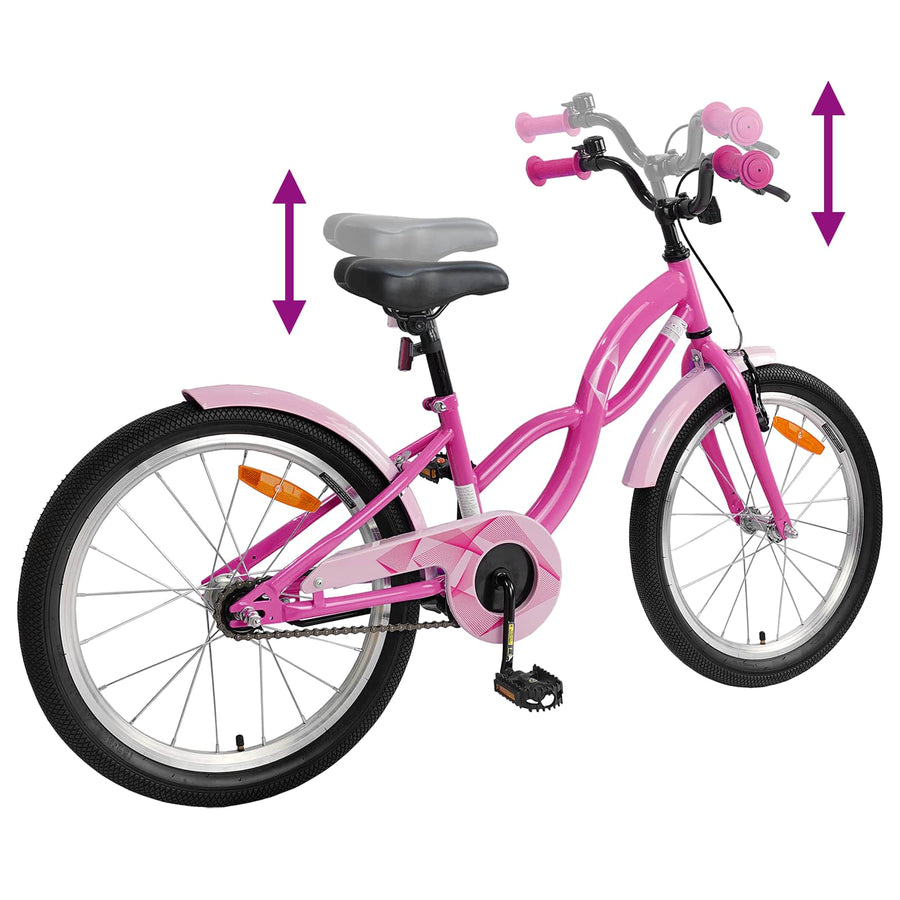 Kinderfiets 20 Inch voor 6-11 jaar oud Donkerroze