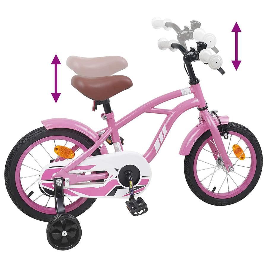 Kinderfiets 14 Inch voor 3-5 jaar oud Lichtroze