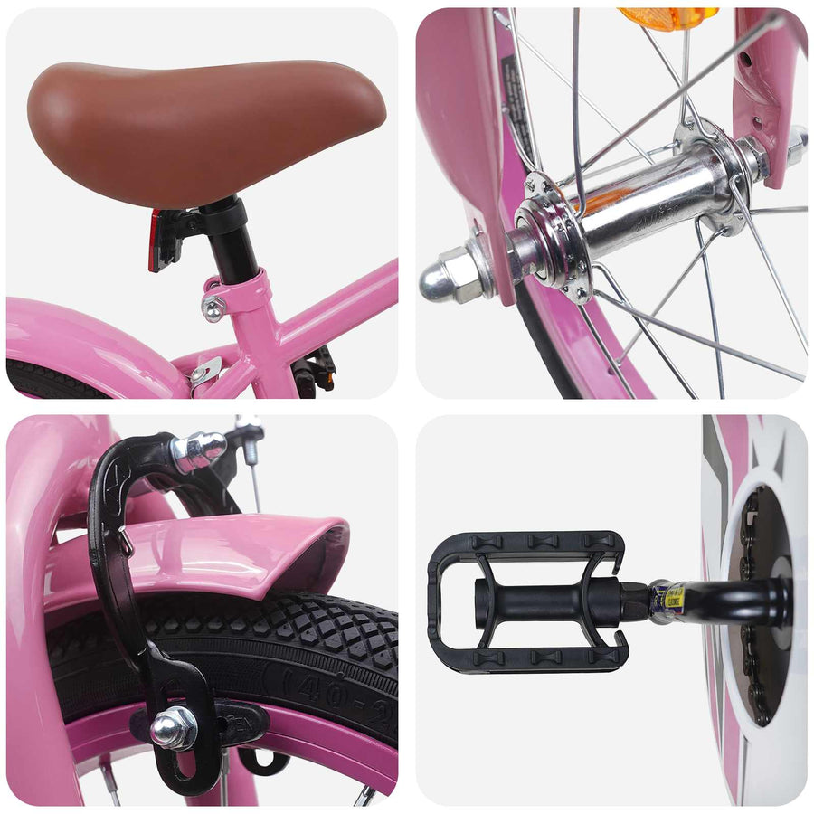 Kinderfiets 16 Inch voor 4-6 jaar oud Lichtroze