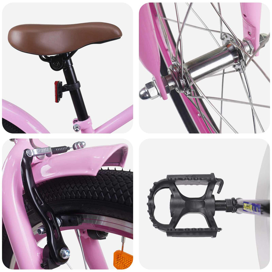Kinderfiets 18 Inch voor 5-7 jaar Lichtroze