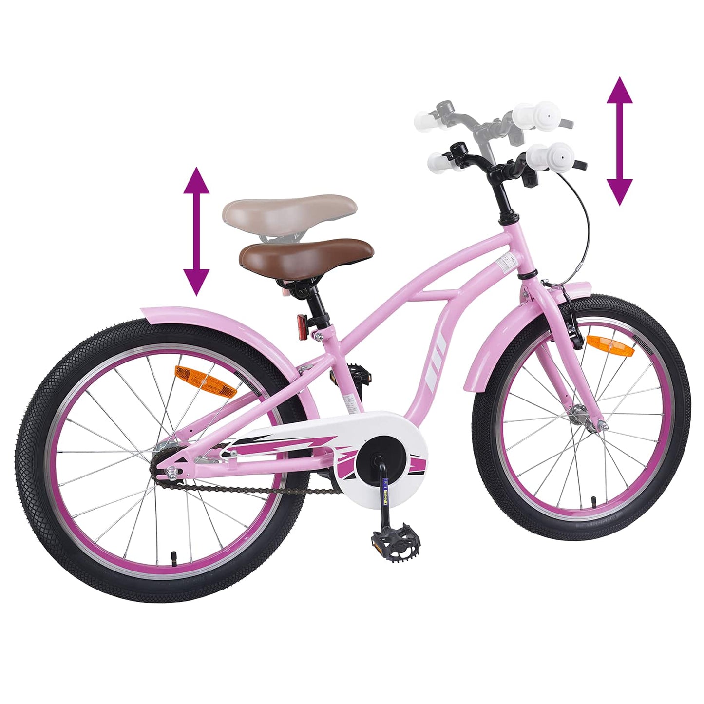 Kinderfiets 18 Inch voor 5-7 jaar Lichtroze