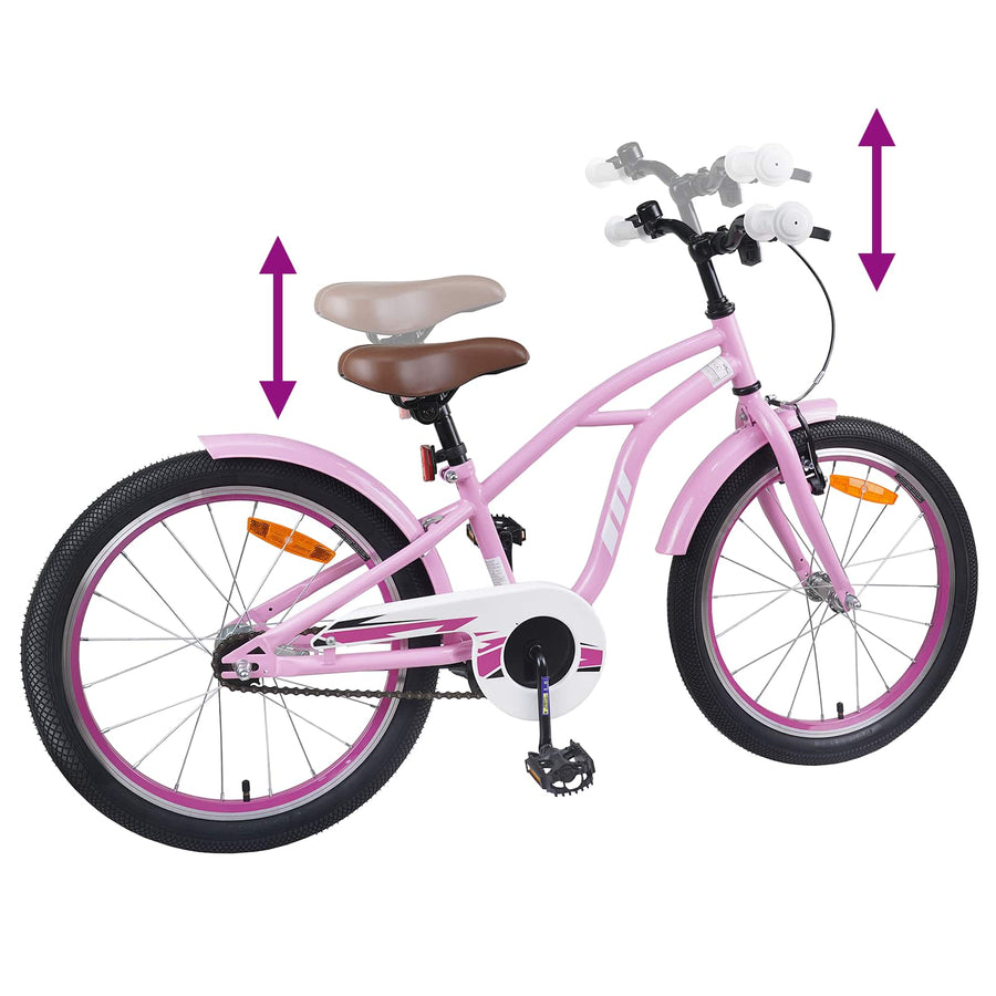 Kinderfiets 18 Inch voor 5-7 jaar Lichtroze