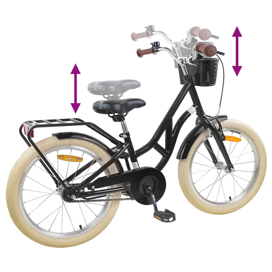 Kinderfiets 24 Inch voor 8-12 jaar oud Zwart