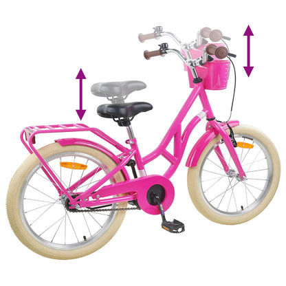 Kinderfiets 20 Inch voor 6-11 jaar oud Donkerroze