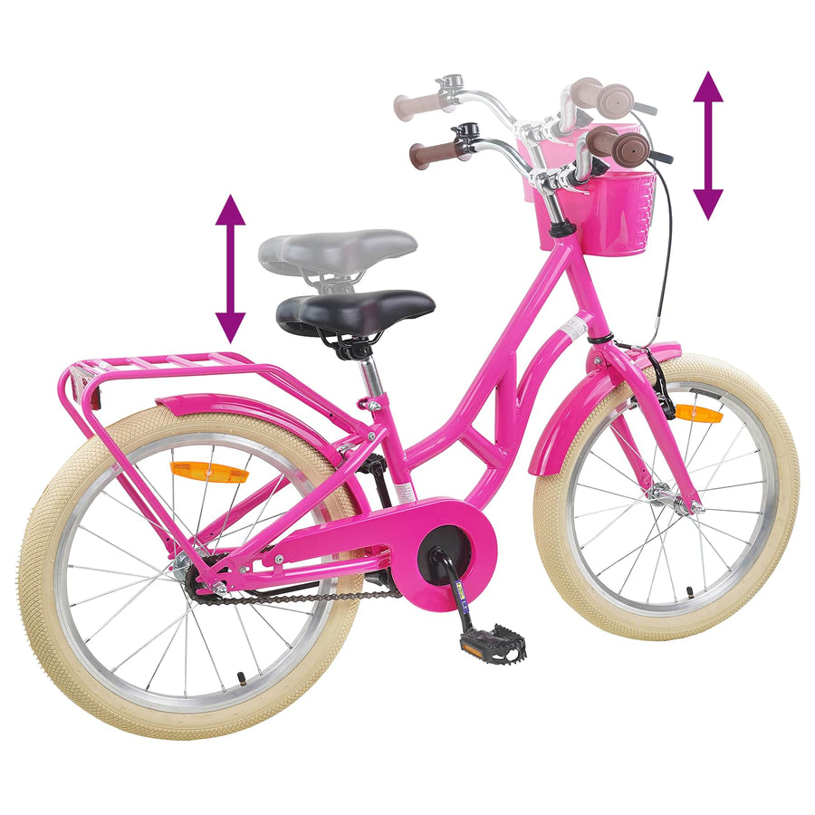 Kinderfiets 24 Inch voor 8-12 jaar oud Donkerroze