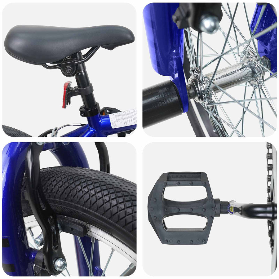 BMX Fiets 16 Inch voor 5-8 jaar oud Donkerblauw