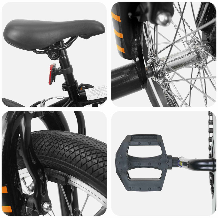 BMX Fiets 16 Inch voor 5-8 jaar oud Zwart