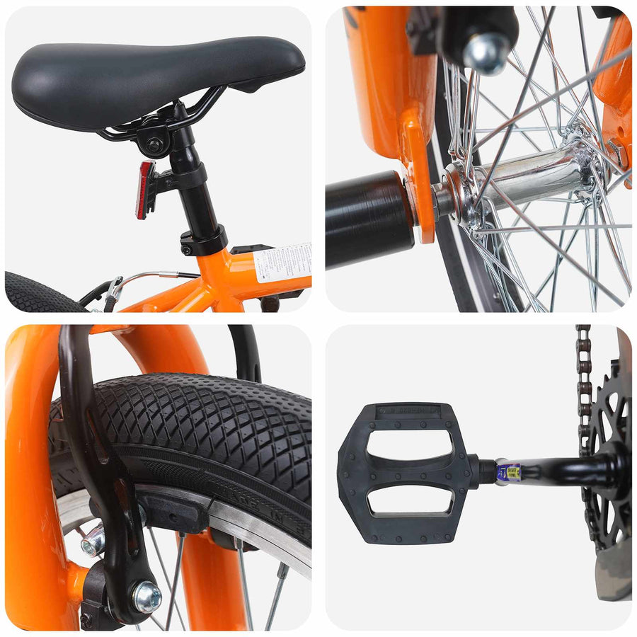 BMX Fiets 18 Inch voor 7-10 Jaar Oud Oranje