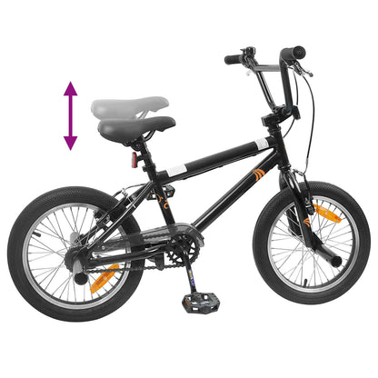 BMX Fiets 18 Inch voor 7-10 Jaar Oud Zwart