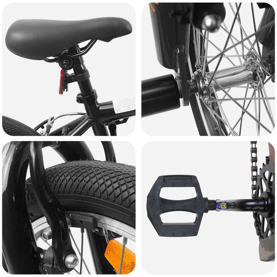 BMX Fiets 20 Inch voor 9 Jaar Oud Zwart