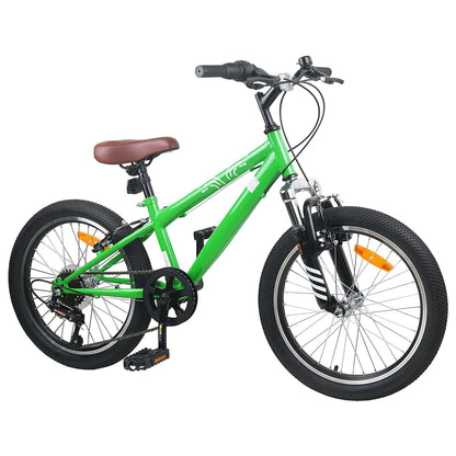 Kids Mountain Bike 20 Inch 6-Speed voor 5-8 jaar oud Groen
