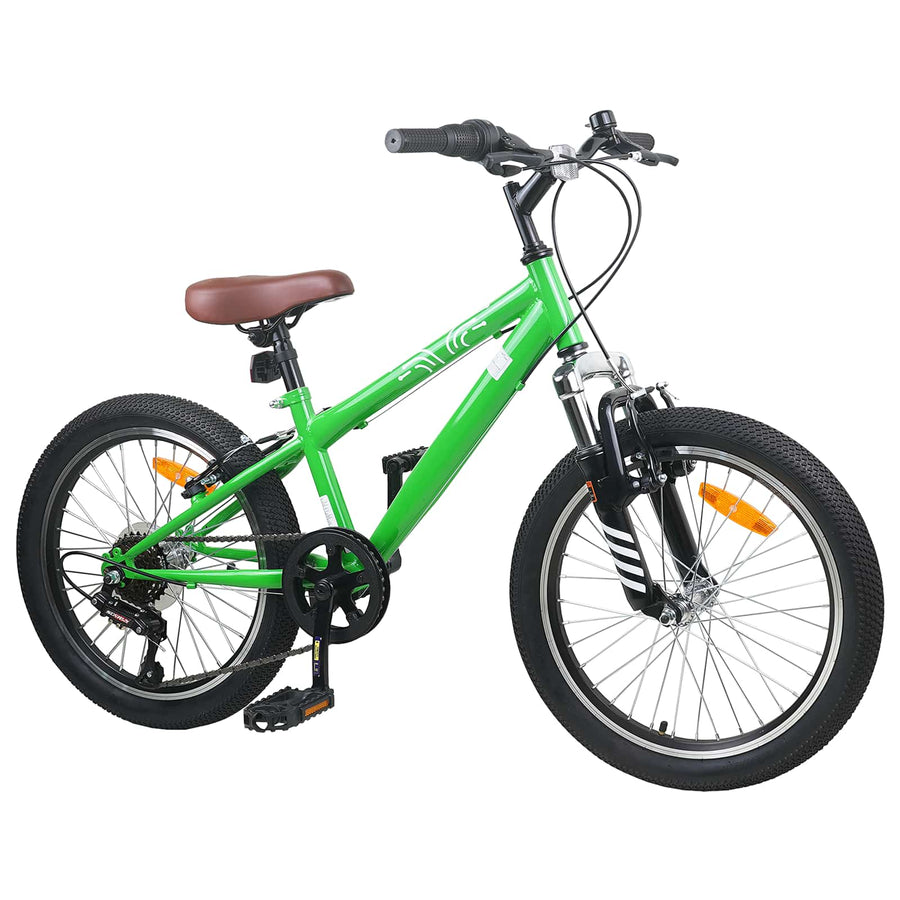 Kids Mountain Bike 24 Inch 6-Speed voor 8-12 jaar oud Groen