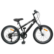 Kinder mountainbike 20 inch zwart 6 versnellingen