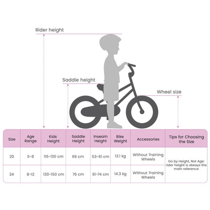 Kids Mountain Bike 24 Inch 6-Speed voor 8-12 jaar oud Zwart
