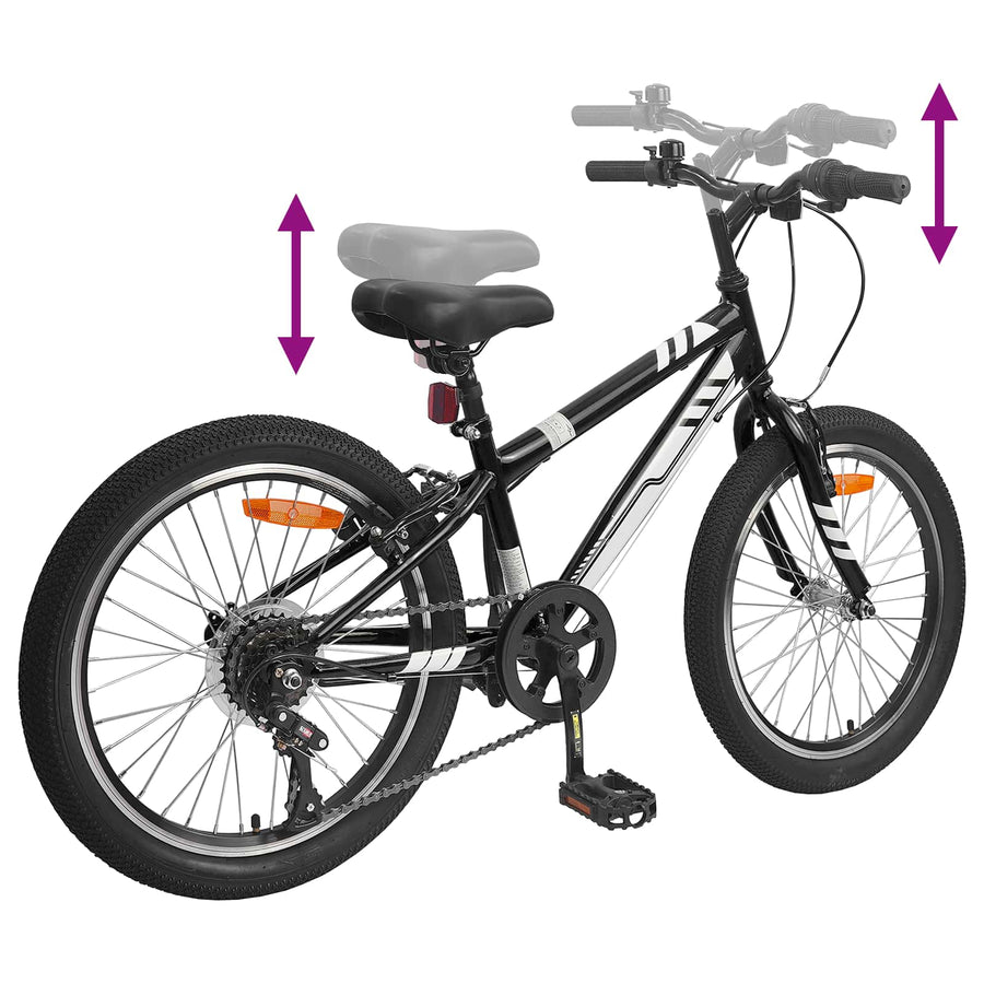 Mountainbike 20 Inch 6-Speed voor 5-8 jaar oud Zwart