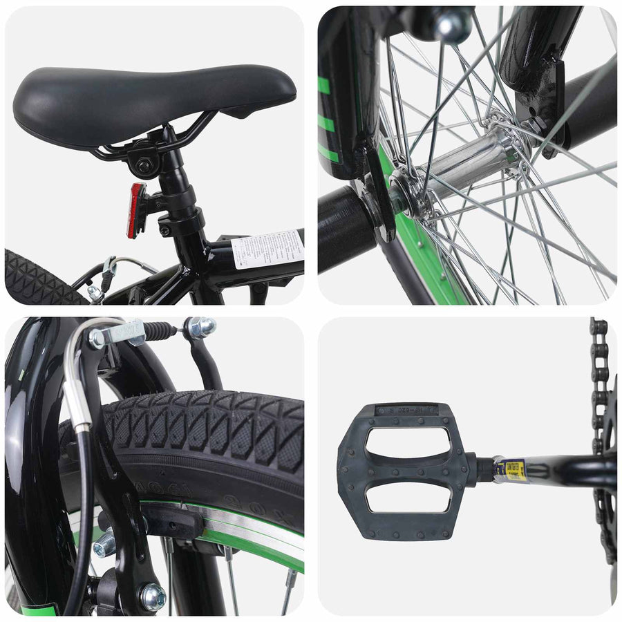 BMX Fiets 20 Inch voor boven de 9 jaar Zwart