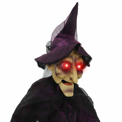 Hangende Halloween-pratende heks Paars 216 x 125 cm Polyester