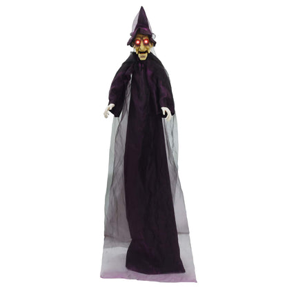 Hangende Halloween-pratende heks Paars 216 x 125 cm Polyester