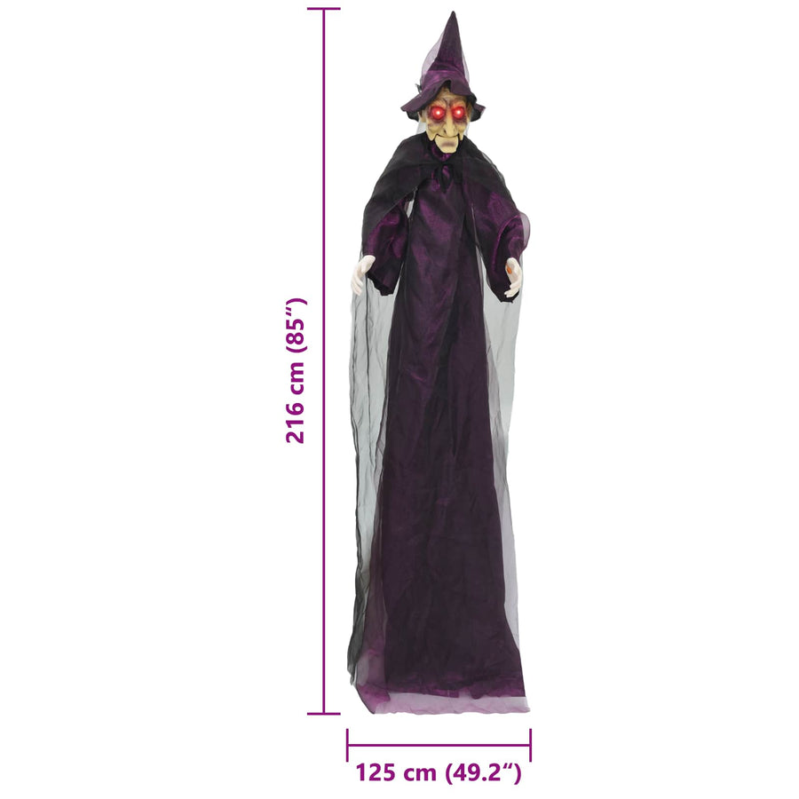 Hangende Halloween-pratende heks Paars 216 x 125 cm Polyester
