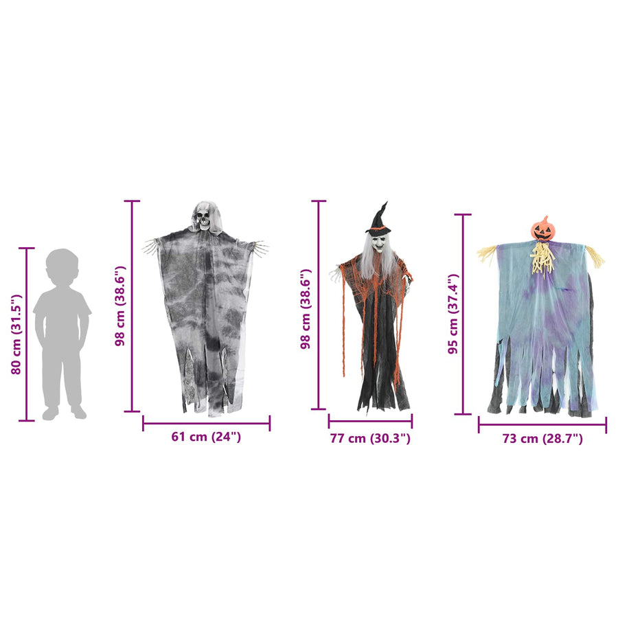 Halloween Hangende Spook 3 pcs Multikleur 61 x 97 cm Polyester