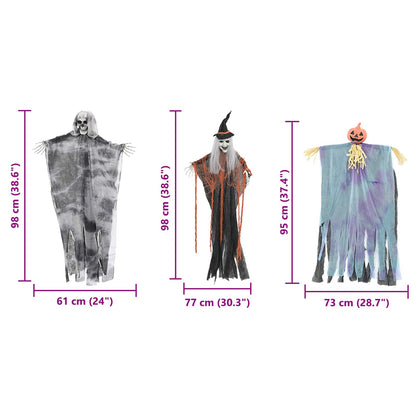 Halloween Hangende Spook 3 pcs Multikleur 61 x 97 cm Polyester