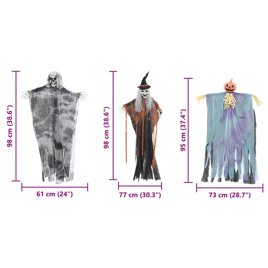 Halloween Hangende Spook 3 pcs Multikleur 61 x 97 cm Polyester