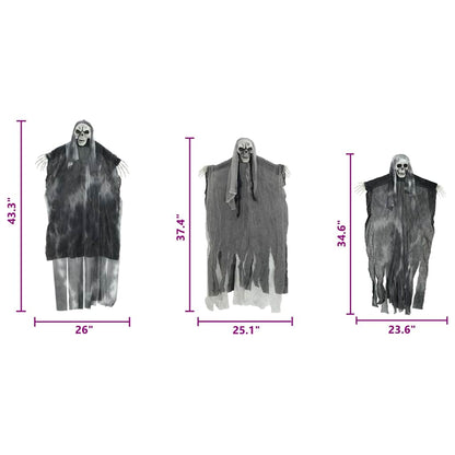 Halloween Hangende Spook 3 pcs Zwart 66 x 110 cm Polyester