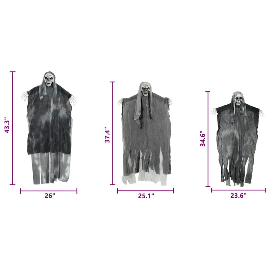 Halloween Hangende Spook 3 pcs Zwart 66 x 110 cm Polyester