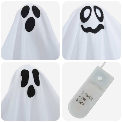Halloween Hangende Spook 3 pcs Wit 52 x 62 cm Polyester