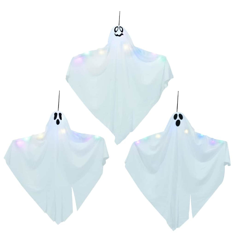 Halloween Hangende Spook 3 pcs Wit 52 x 62 cm Polyester