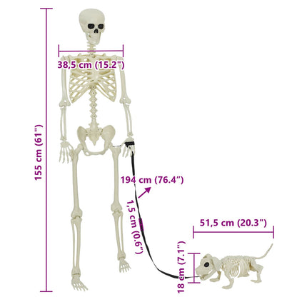 Halloween Decoratie Skelet 2 pcs Wit Polypropyleen