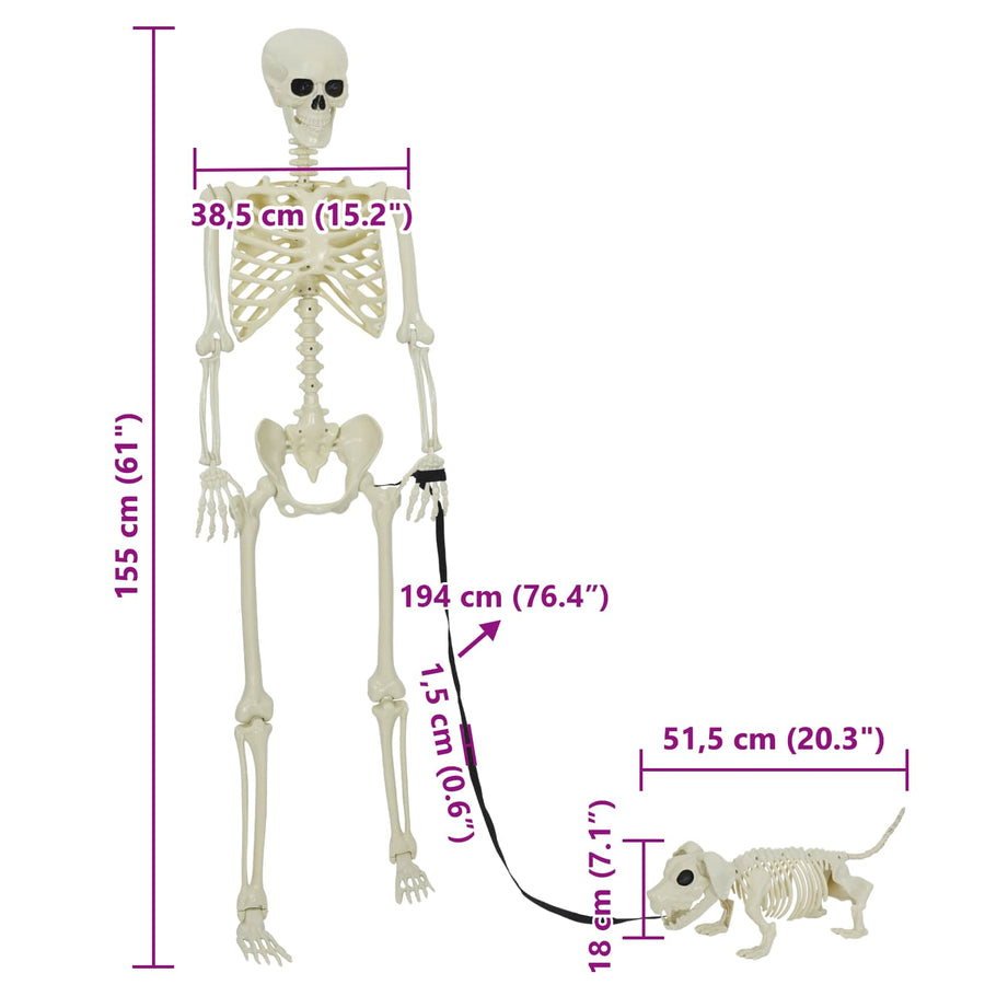 Halloween Decoratie Skelet 2 pcs Wit Polypropyleen