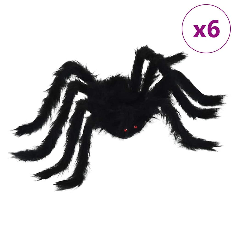 Halloween Spin Decoratie 6 pcs Zwart 75 cm Polyester en staal