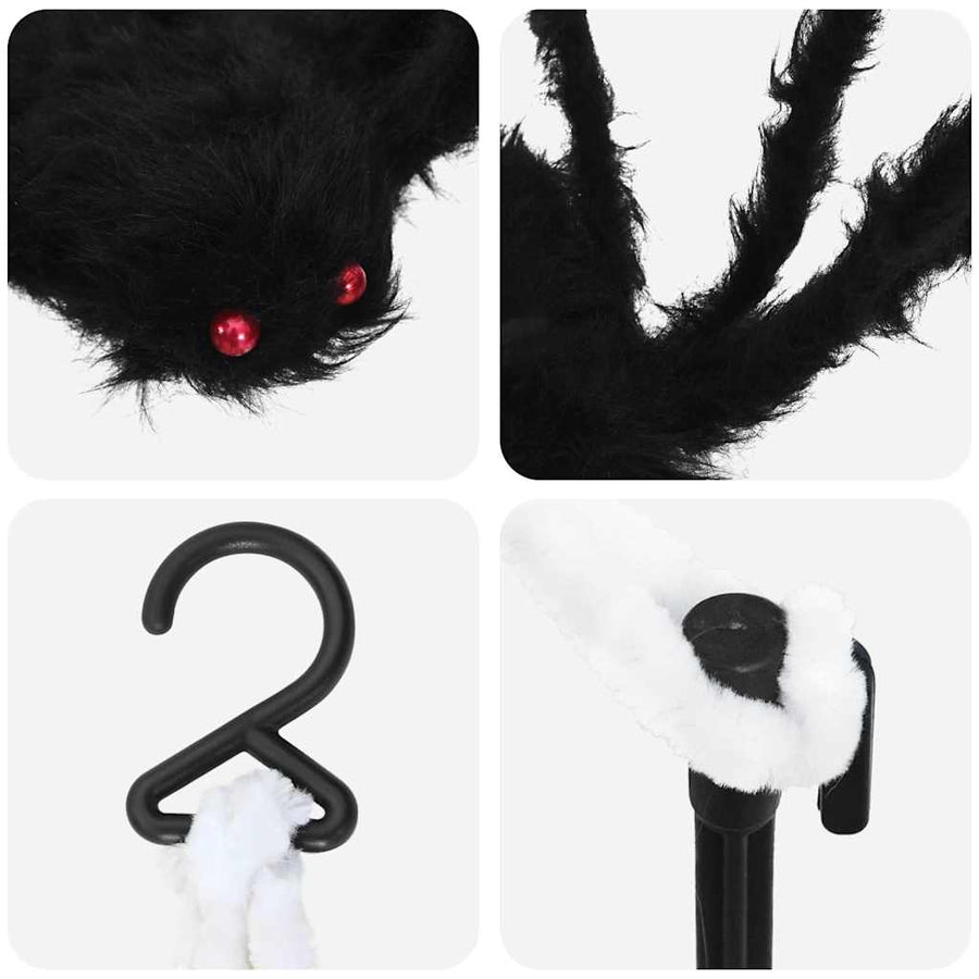 Halloween spindecoratie met webben 2 pcs Zwart en wit Polyester