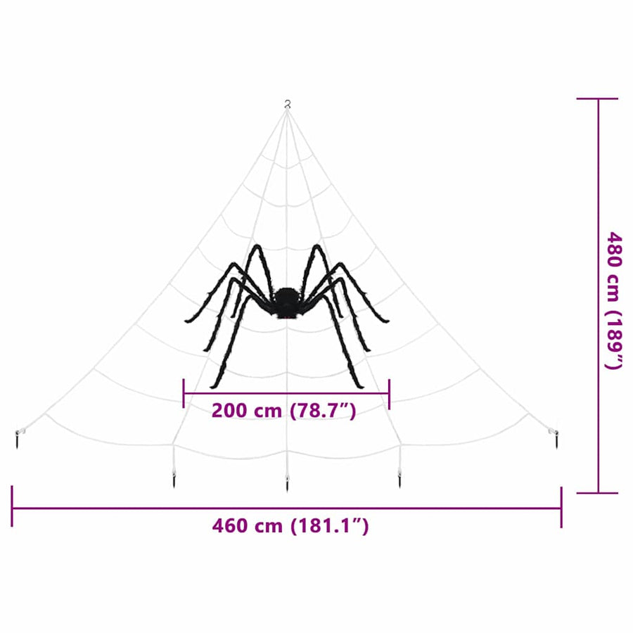 Halloween spindecoratie met webben 2 pcs Zwart en wit Polyester