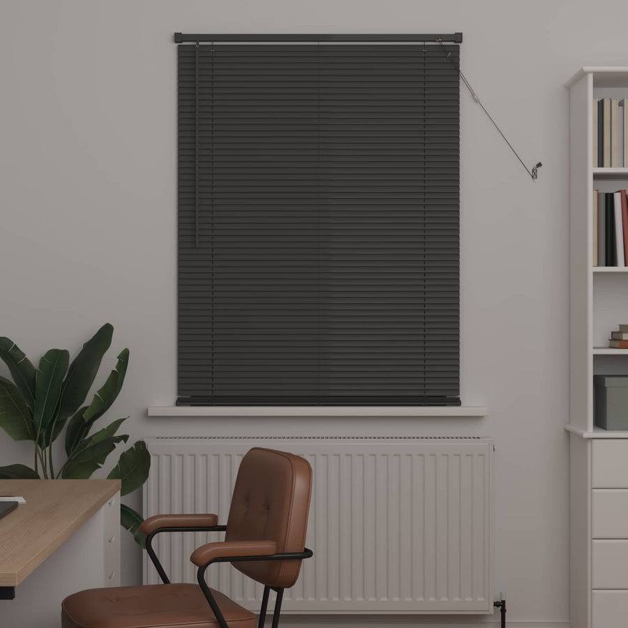 Venetiaanse Blind Verstelbaar Zilvergrijs 150 x 90 cm PVC