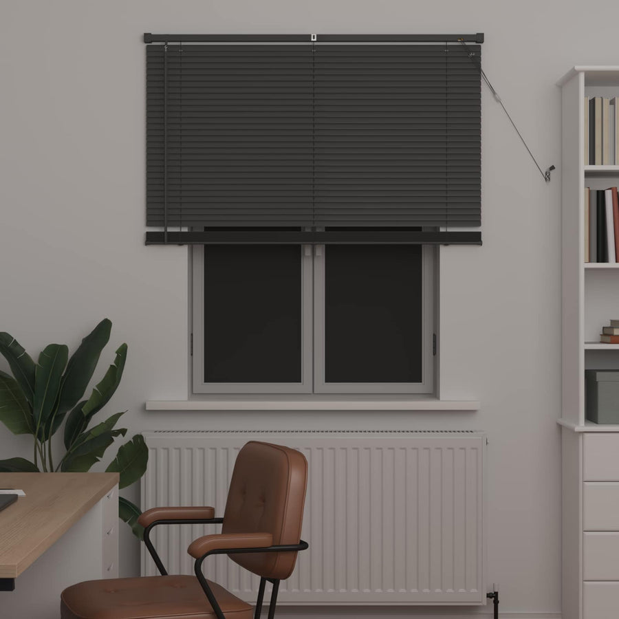 Venetiaanse Blind Verstelbaar Zilvergrijs 150 x 110 cm PVC