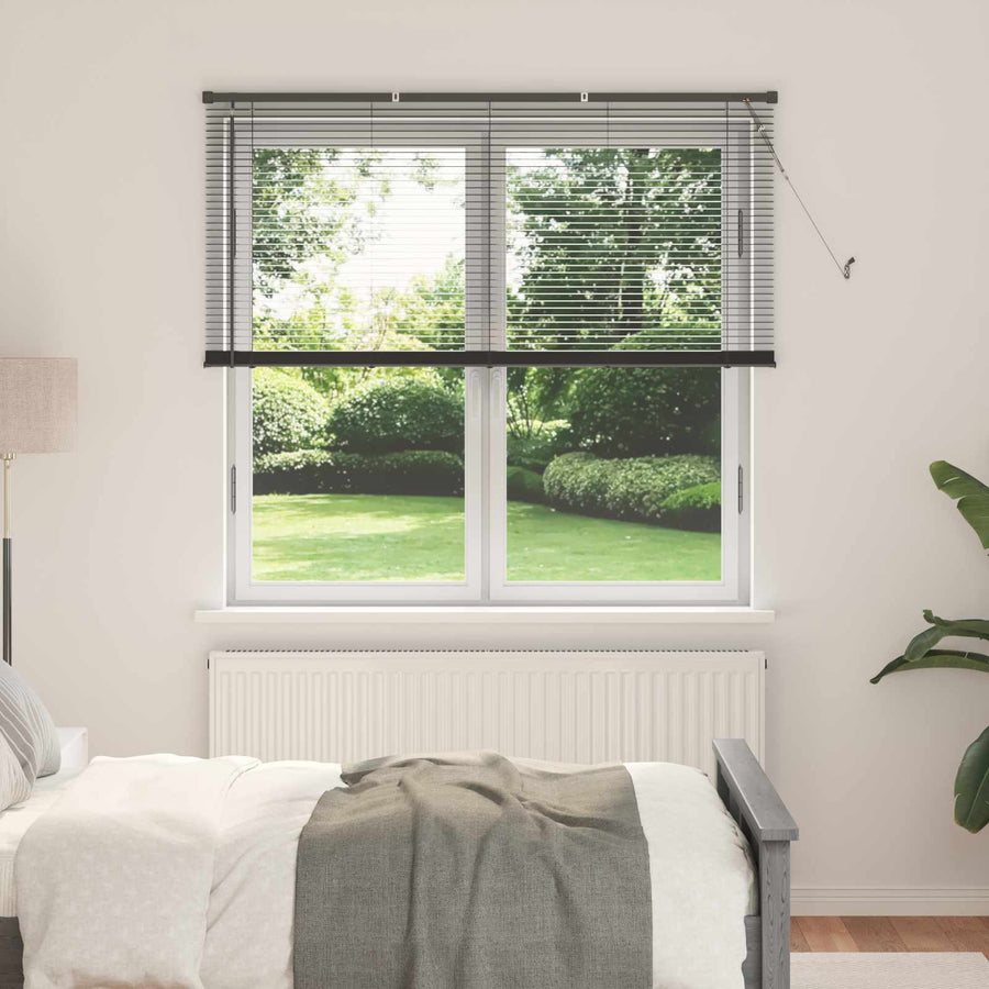 Venetiaanse Blind Verstelbaar Zilvergrijs 150 x 140 cm PVC
