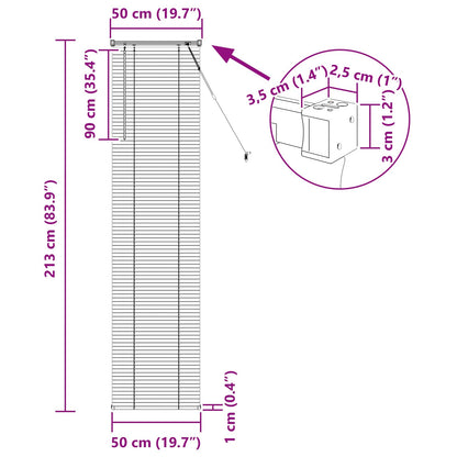 Venetiaanse Blind Verstelbaar Zilvergrijs 213 x 50 cm PVC