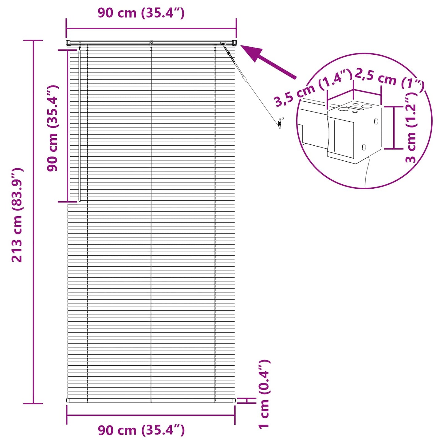 Venetiaanse Blind Verstelbaar Zilvergrijs 213 x 90 cm PVC